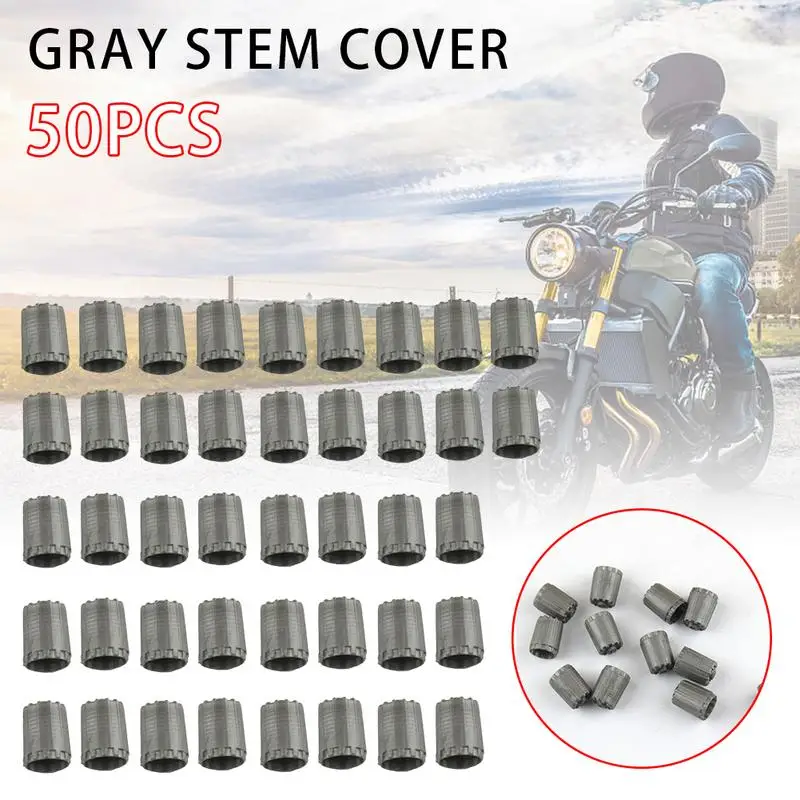 

Universal 50pcs/set Plastic Car Motorcycle Truck Wheel Tire Valve Stem Cap Dust Cover Lid Grey Tyre Air Wheel Valve Stem Caps