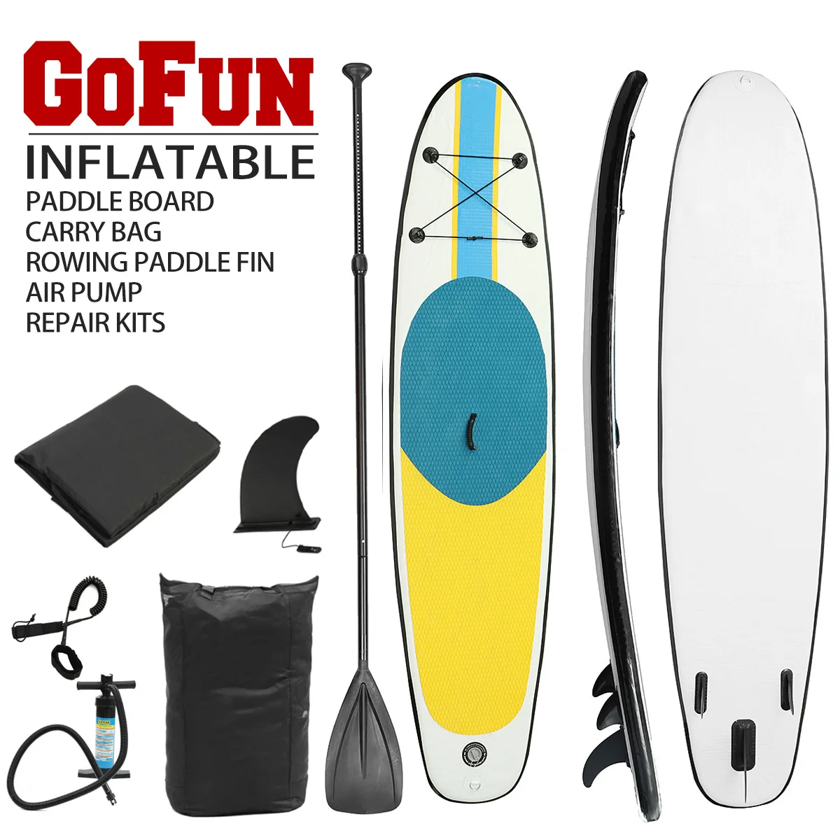 

Inflatable Stand Up Paddle Board Sup-Board Surfboard Kayak Surf set 300cm x 76cm x 10cm with Backpack,leash,pump,waterproof bag