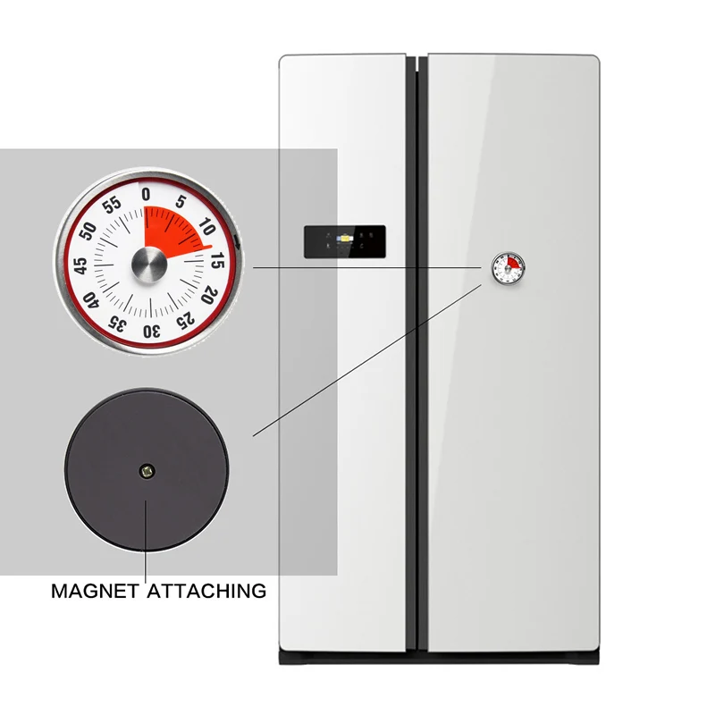 Кухонный таймер магнитный механический таймер для приготовления пищи часы сталь ручной обратный отсчет выпечки напоминание FBE2