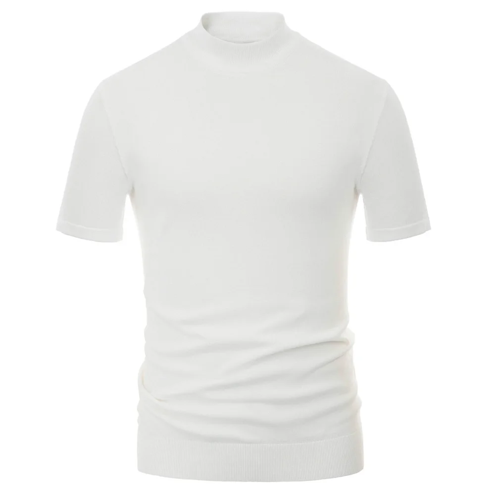 Knitted Shirt T-shirt Formal Autumn Evening party Clubwear Mens Short sleeve
