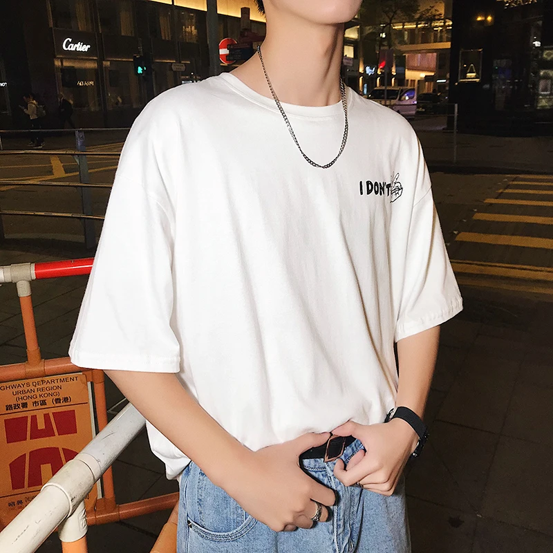 New Arrivals Cartoon Printing Round Neck Male Pure Cotton Short Sleeve T shirt men men's casual sweatshirt summer top