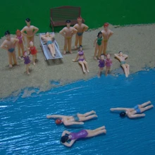 Фигурки для плавания Симпатичные игровые подарки хобби 20X1: 50 окрашенные/пляжные люди пластик