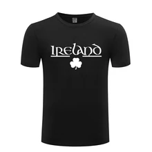 Новинка года. Креативная Мужская футболка с ирландским клевером. Повседневная хлопковая футболка с коротким рукавом и круглым вырезом