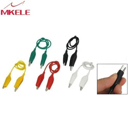 10pcs 5 colors двунаправленной кабель батареи аллигатор испытания шнур ролик банан