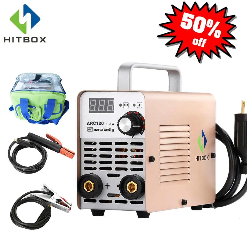 

HITBOX Arc Welder MMA Welding Machine Arc120 IGBT Technology Arc Welding Tool Home Use 120A Single Phase 220V