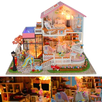 

1 Pcs Dollhouse DIY House Model 3D Assemble Toy Birthday Gift for Children Kids YJS Dropship