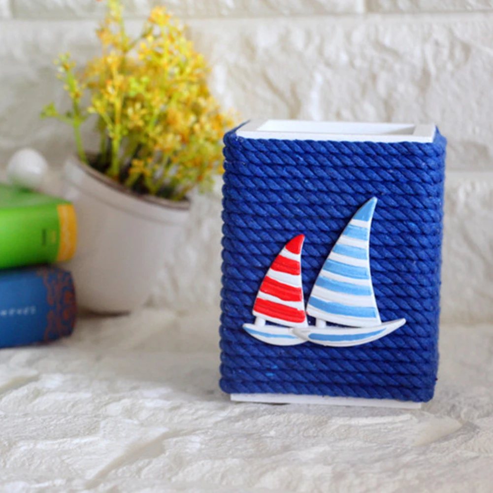 Sailing Boat Figure Pen Holder Solid Wood Twine pen Pencil Container Brush Pot Tabletop Decoration Storage Desk Organizer Gift | Дом и сад