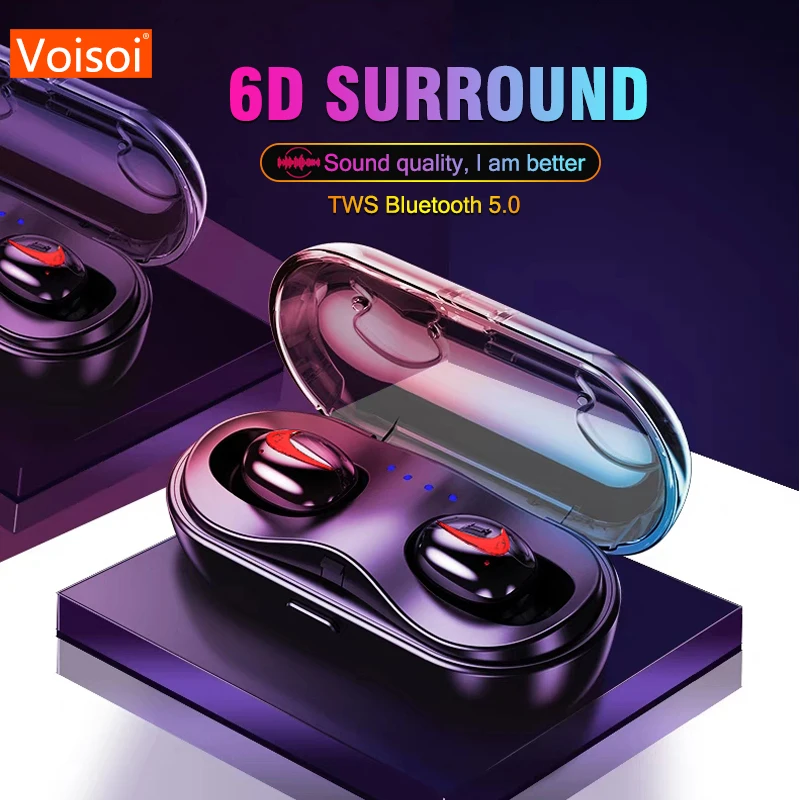 

Q13S TWS Wireless Bluetooth 5.0 Earphones IPX5 Waterproof 20h Playing Time Wireless Earbuds With Mic For iPhone Xs Xr Huawei