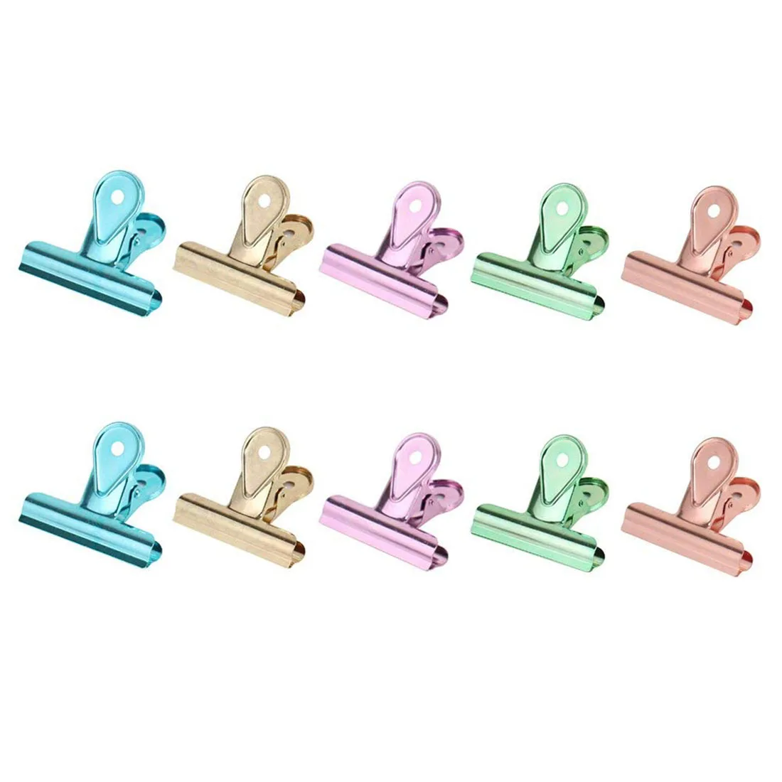 AAAJ-Bulldog Clips Elastic and Strong Multicolored Color FoldBack Binder Paper Metal Clamps Pack of 10 (20mm) | Канцтовары для
