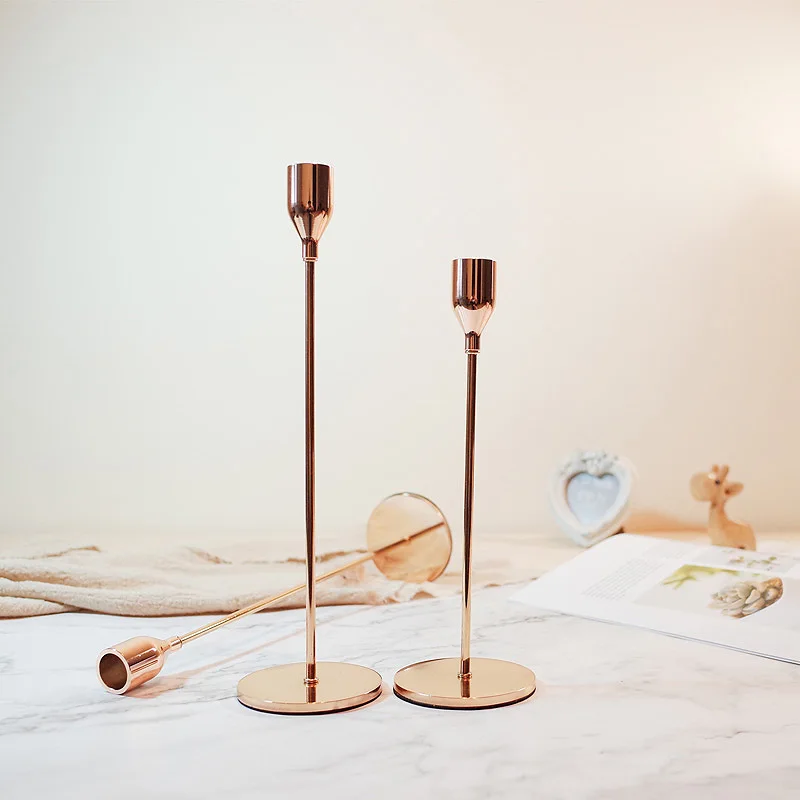 

Simple Moments Modern Style Gold Metal Candle Holders Wedding Decoration Bar Party Home Decor Candlestick