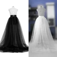 Fashion Women A-line Sheer Tulle Tutu Long Skirt Wedding Party Prom Princess Bandage Mesh Maxi Skirts Black Blue Red White 1