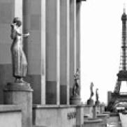 Statues at a palace with tower in the background Eiffel Tower Place Du Trocadero Paris Ile-De-France France (18 x 6) | Дом и сад