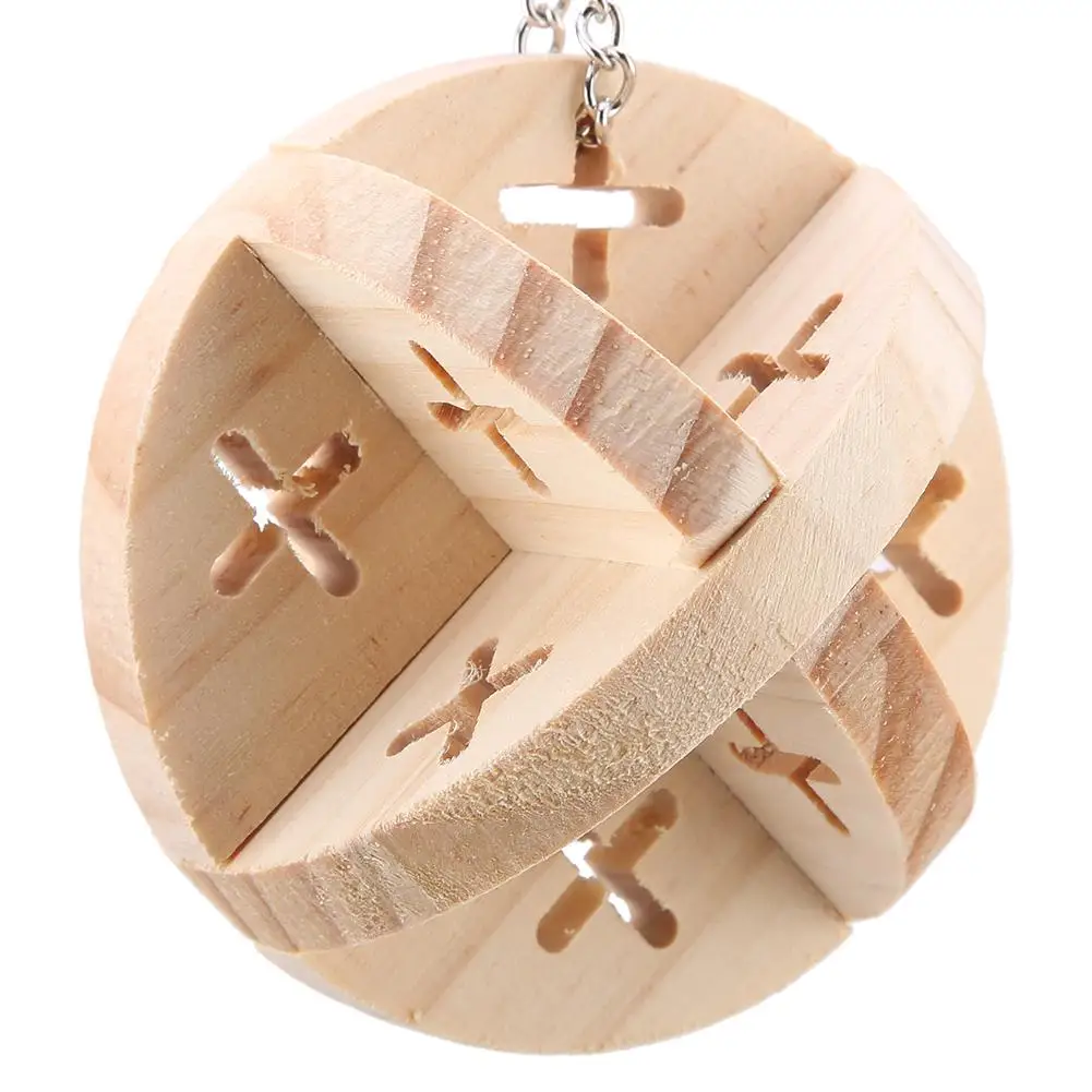 

Cute Small Animals Hamster Chinchilla Rabbit Wood Ball Toy Pet Funny Hanging Toy Cage Toys