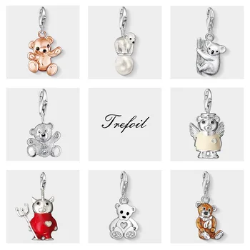 

Rose Gold Teddy Bear Koala Polar Charms Pendant,Jewelry 925 Sterling Silver Cute Gift For Women Girls Fit Bracelet Necklace Bag