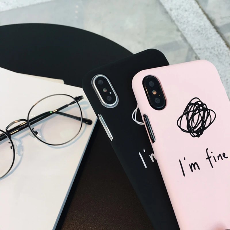 Pushingbest творческий простой с надписью I'm Fine мобильный чехол для телефона Apple IphoneX 6
