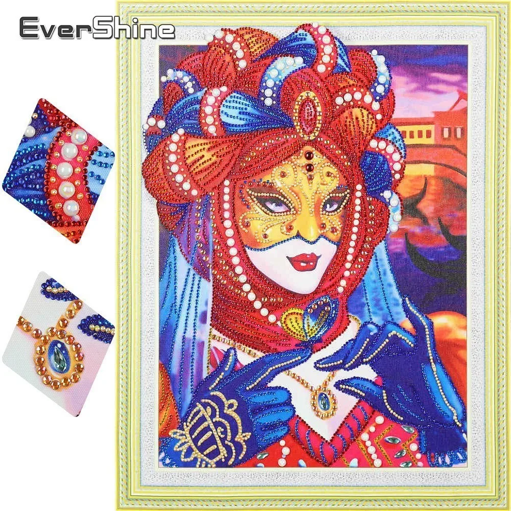 

EverShine 5D DIY Diamond Painting Princess Picture Of Rhinestones Portrait Special Shaped Diamond Embroidery Girl Mosaic