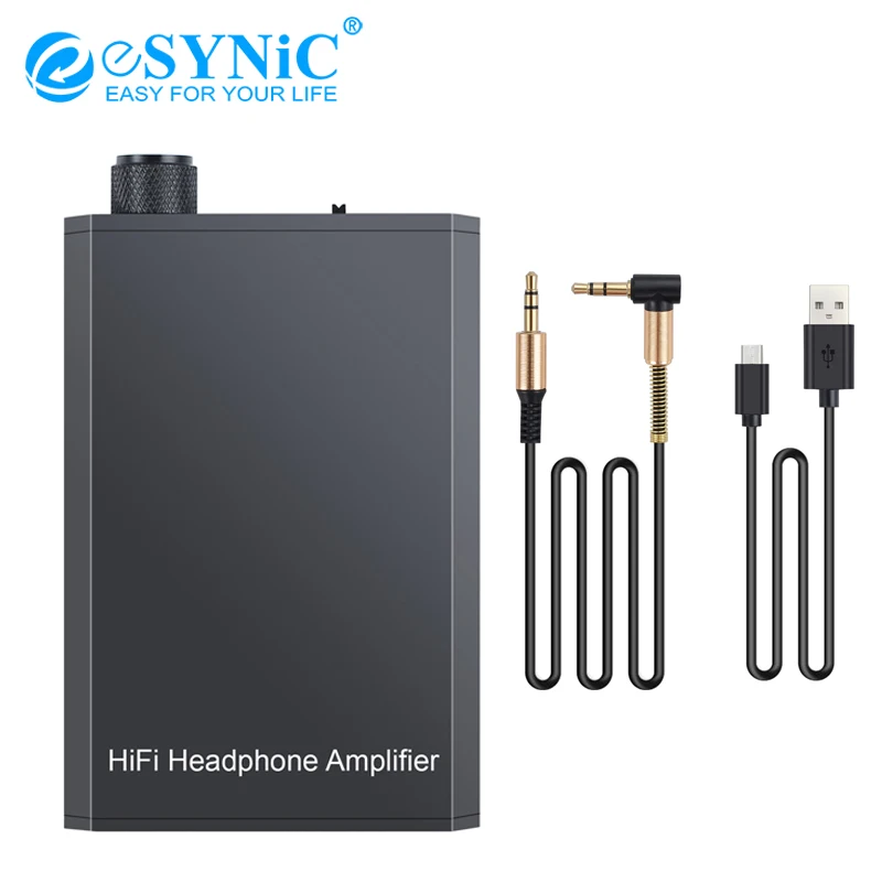 eSYNiC HiFi Earphone Headphone Amplifier 3 5mm Aux Interface Mini Audio Amplifier for Mobile Phone Audio Cable Mini Portable Amp