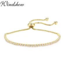 Тонкий CZ камень теннисные браслеты для женщин Девушка Золото Цвет Ювелирные изделия Браслеты Регулируемый Шарм Bracelete Femme Bileklik Bransoletki