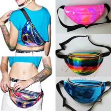 Женская поясная сумка из искусственной кожи с лазером, сумка на одно плечо, сумка на талию, спортивная сумка в стиле панк