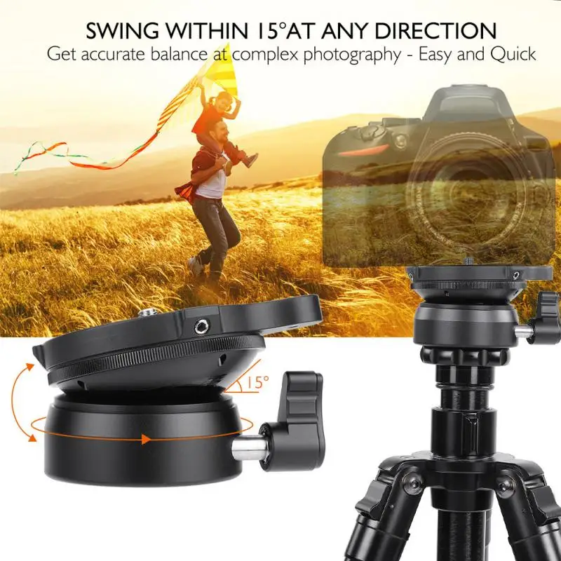 

DY-60N Tripod Head Leveling Base Leveler Adjusting Plate w/ Bubble Level for DSLR Camera hot sale