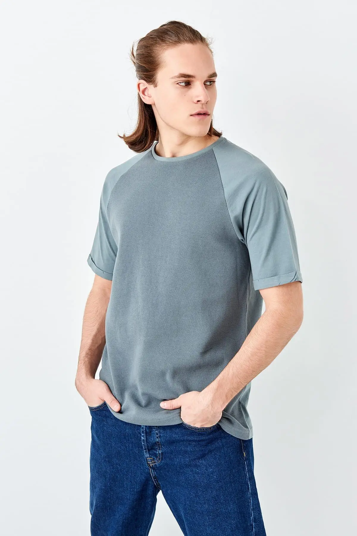 

Trendyol Gray Men 'S Oversize T-shirt TMNSS19QA0083