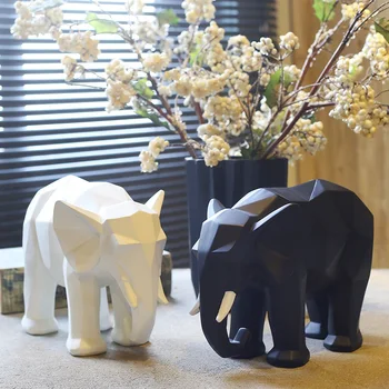 

Geometric Elephant Models Animal Ornaments Resin Ornaments Home /Office Desktop Decoration Animal Lucky Best Gift