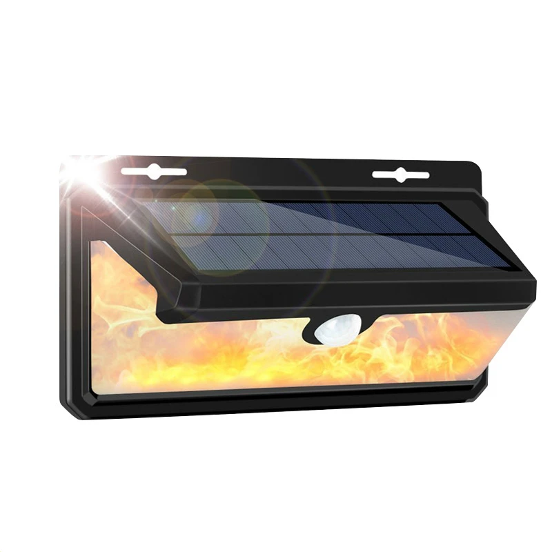 

DE.SOUL New Solar Three-sided Light 158LED Flame Wall Lamp Outdoor Waterproof Garden Lighting Sensor Light IP65
