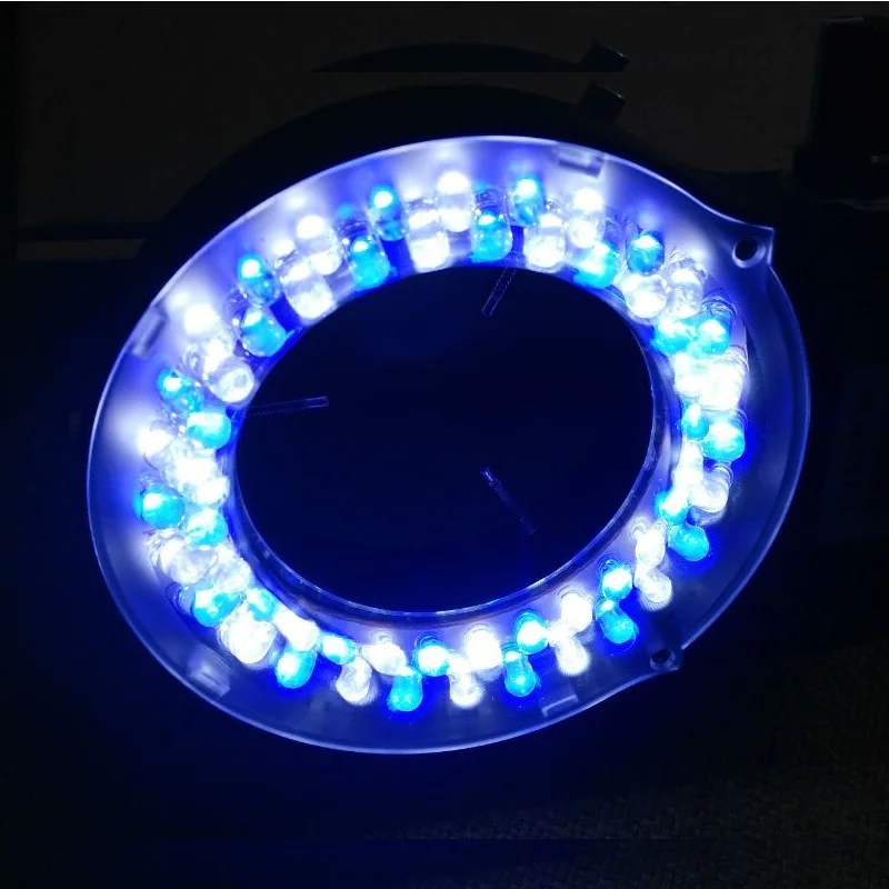 Laser Welding Machine Special LED Ring Light Source 56 LED Adjustable White Blue LED Illumination for Microscope Diameter 64 mm