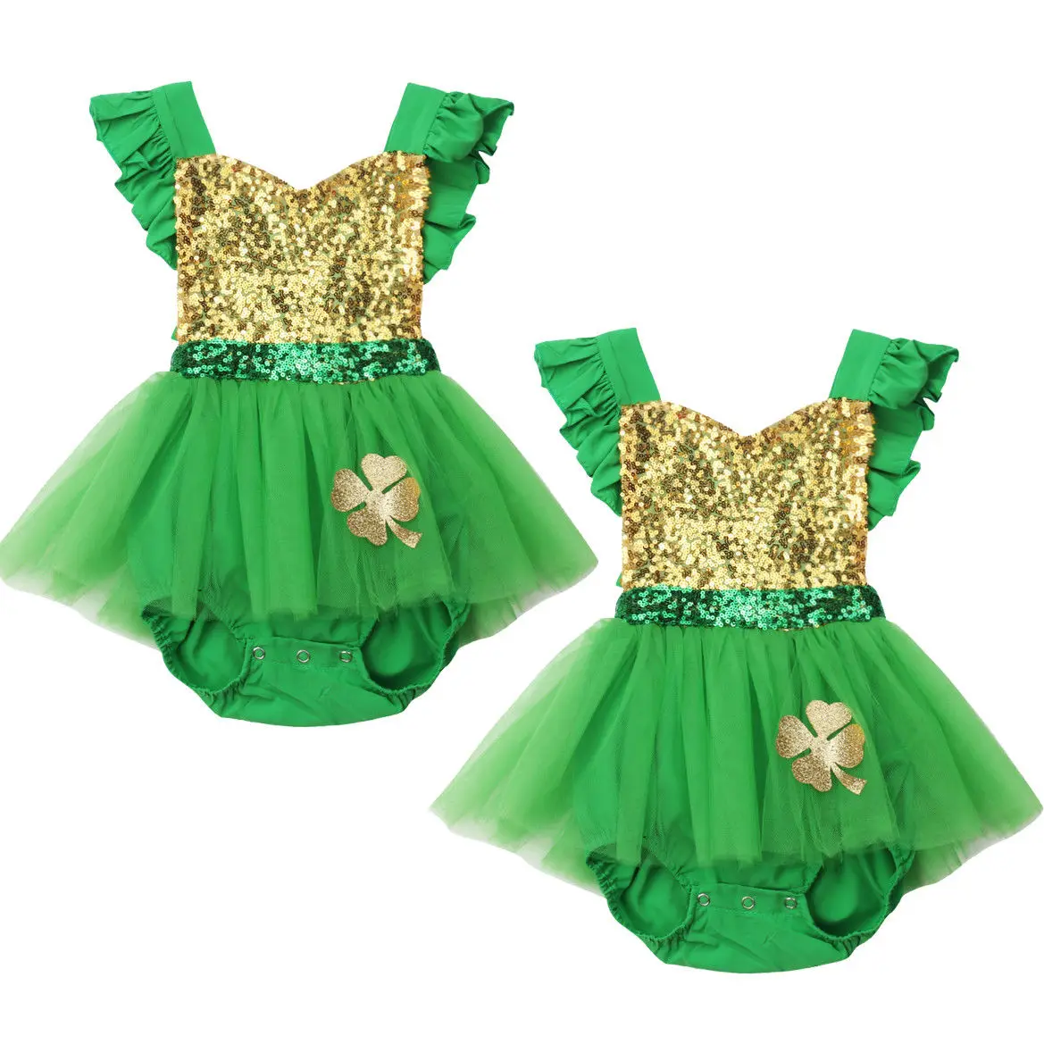 

Baby Girls Sequins Tulle Ruffle Bodysuit Newborn Babies Girls Sequined Lace Dress Toddler Tutu Dresses Outfit