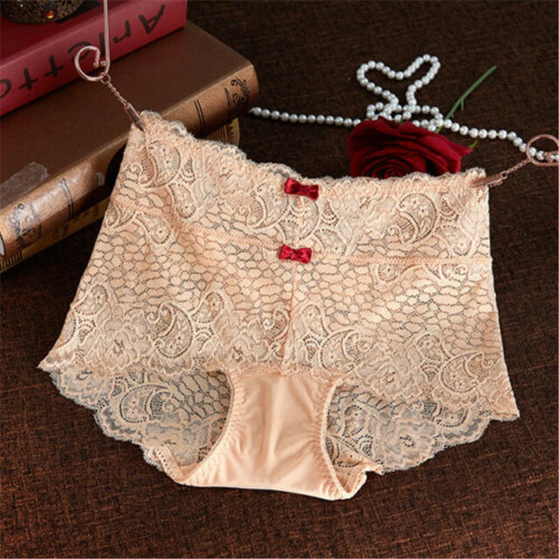 Ladies High Waist Abdomen Panties Women Lace Briefs Panty Lingerie Soft Underwear New