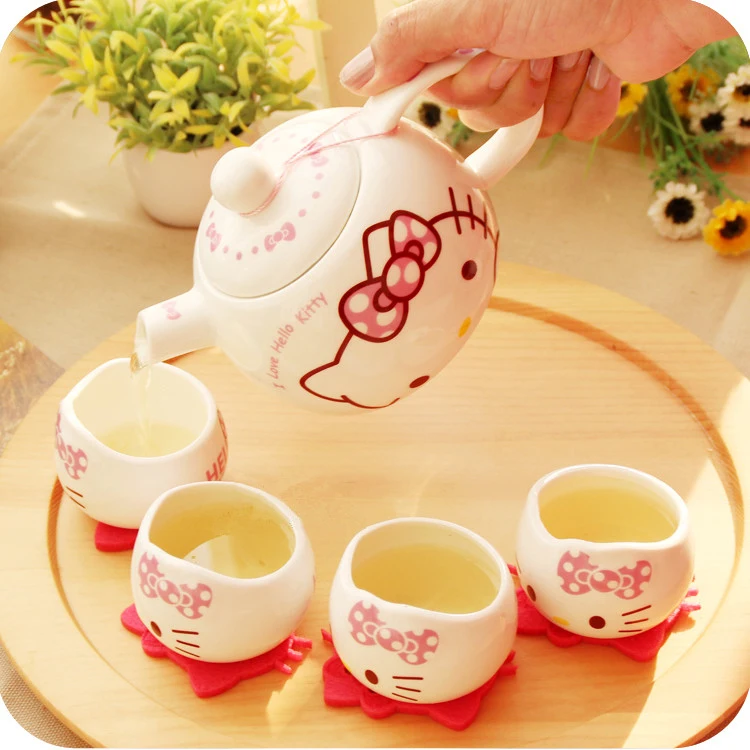 hello kitty Jindezhen Cartoon Ceramics Ceramic Tea Pot Exceed Adorable