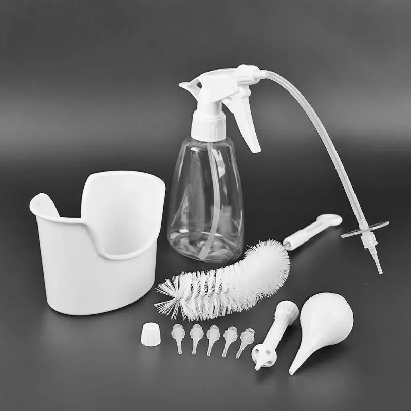 5pcs/set Newborn Nasal Aspirator Set Safe Hygiene Set for Baby Nose Wash Cleaner Snot Sucker Ear Washing Soft PP Baby Care Tools