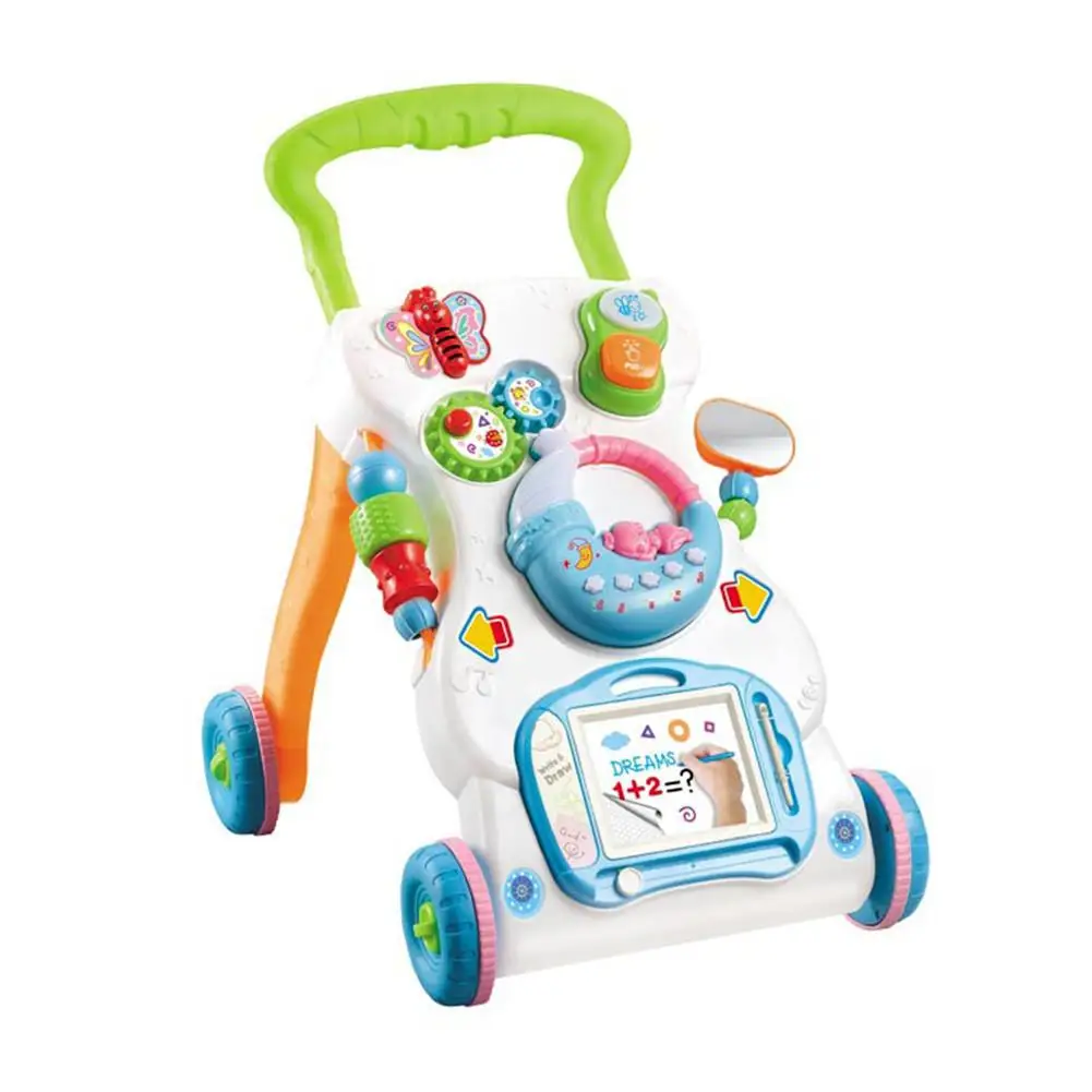 

Baby Walker Music Walking Assistant Multifunctional Toddler Trolley Sit-to-Stand Walker For Kid's Early Learning Development