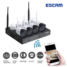 ESCAM 720 P 4 шт. Wi-Fi NVR комплект P2P дома безопасности IP Камера комплект видеонаблюдения доступа Automatch Открытый ИК Ночное видение Pet Видеоняни и Радионяни