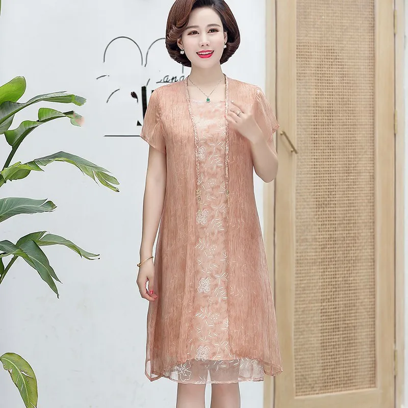 

Middle Aged Women Dress Casual Print Floral Dress O-neck Short Sleeve Party Dresses Vestidos Mujer Plus Size 6XL