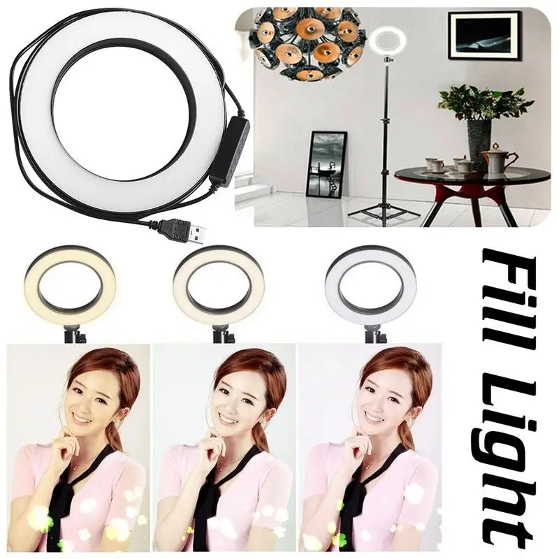 

10-Block Dimming Lamp Beauty Lighting Light Small Photography Ring LED Lamp USB Photo Fill Light Photography Accessories