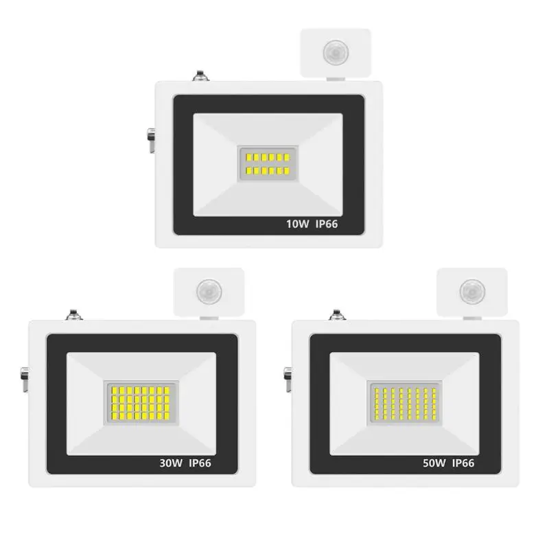 

IP66 Round LED Spot Light Waterproof Infrared Sensor Human Body Induction Spotlight Indoor Recessed Light 10/30/50W Light