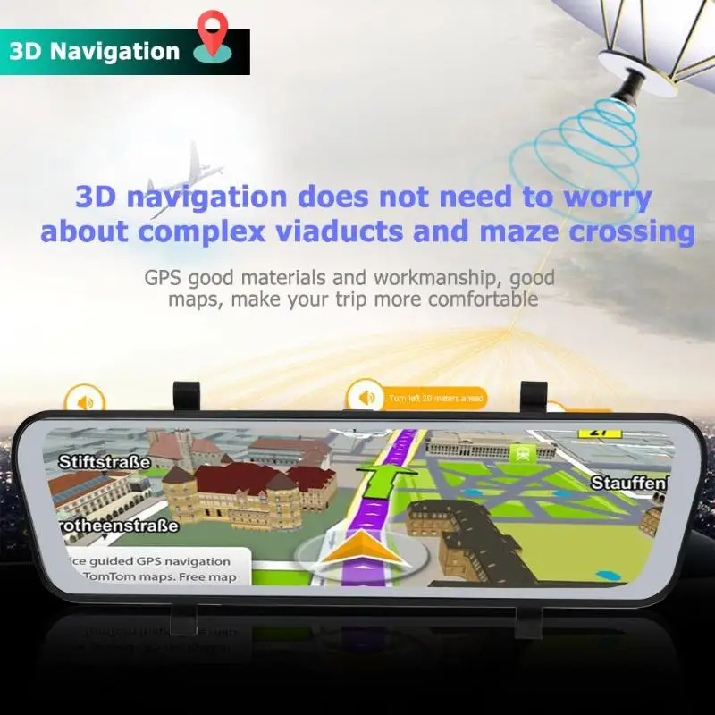 966 Zoll 4G Android 8.1 Touch Screen Auto Rückspiegel DVR Kamera GPS Navigator ADAS HD Nachtsicht D