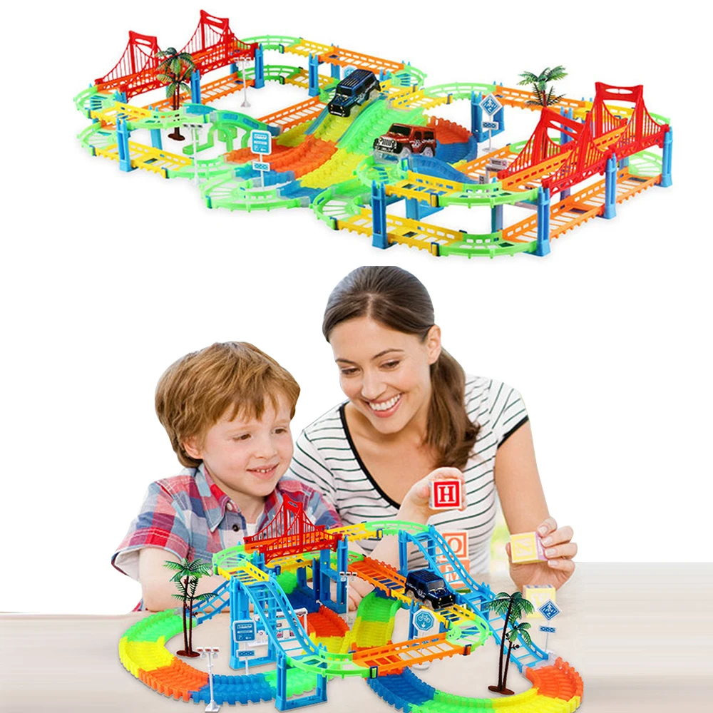 

DIY Glow Racing Track Set Toy Universal Accessories For Magic Track Educational Rail Car Toy Racing Kids Toys Children Oyuncak