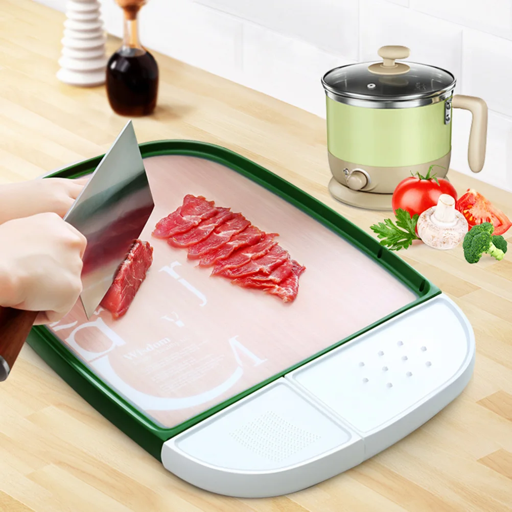 

Multi-functional Double-sided Cutting Board Consists Plastic and Wood with Grater and Grinding Stone