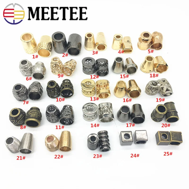 Meetee 20 шт. металлический стоппер для троса сделай сам декоративная пряжка шнур