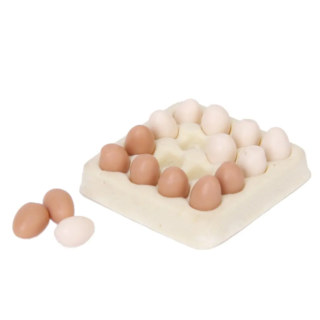 

1/12 dollhouse miniature egg carton with 16 pcs eggs dollhouses