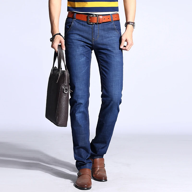 Vaqueros Hombre Men'S Classic Jeans Biker Jean Homme Spijkerbroeken Heren Mens Pants Large Size Slim Fit Blue Stretch Famous