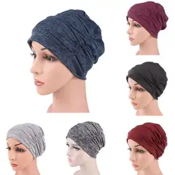 Мусульманское Для женщин Для Мужчин Капот выпадения волос головной убор шарф шапка после химиотерапии Кепки Ислам тюрбан, повязка на