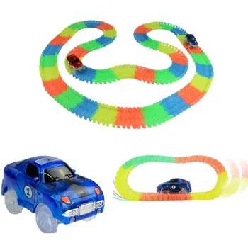 

800pcs Glow Racing Track Set Speedway Mini 4 Glowing Race Track Flash in the Dark DIY Assembly Car Ramps Toy Gifts For Kids