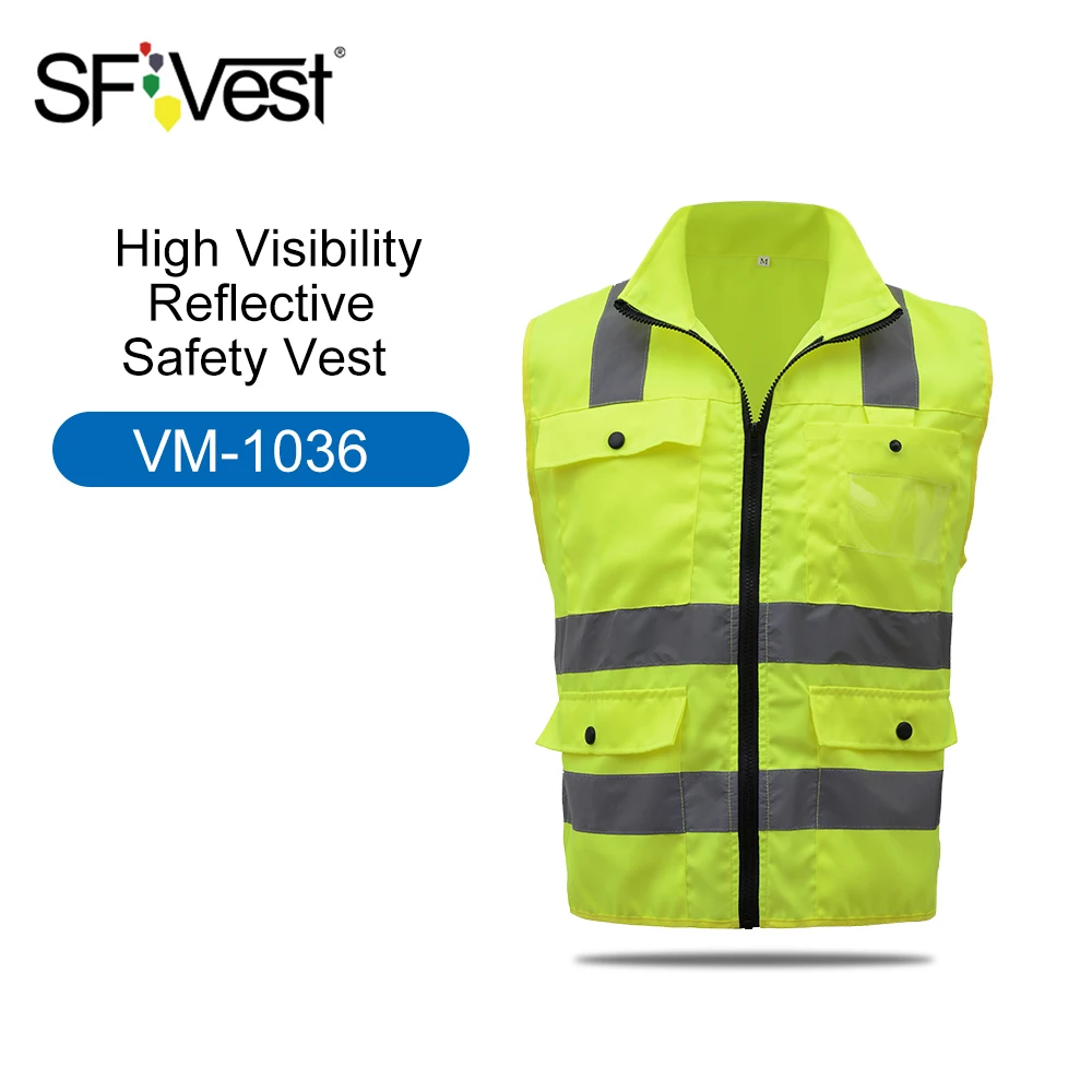 

SFVest High Visibility Reflective Safety Vest Reflective Vest Multi Pockets Workwear Security Working Clothes Safety Waistcoat