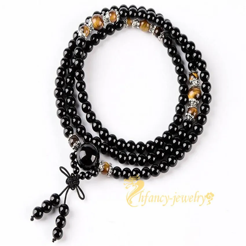

6mm Obsidian Tiger's eye Bracelet chain malaFancy new energy chainVeins chainnew Veins chainchain chainHealing Wristband