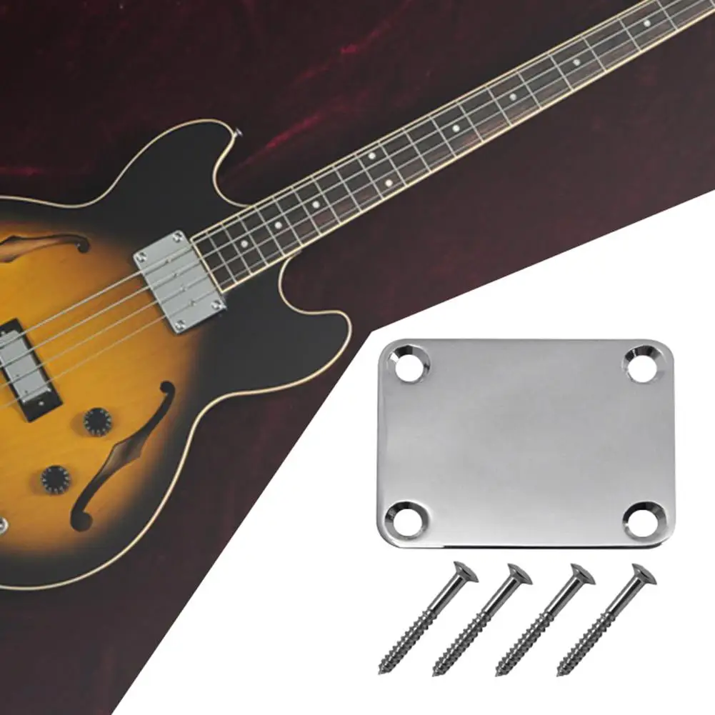 

Electric Guitar Bass Neck Cover Plate Strengthen Metal Joint Board with Screws