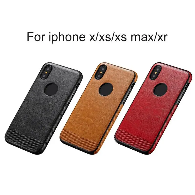 

Phone Protective Cover Protecting Case For Iphone X/XS/XS Max/XR Business Style PU Leather Stitching Case