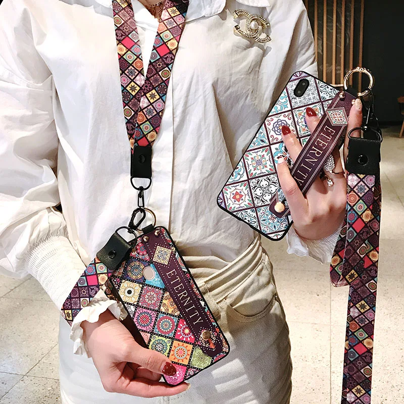 

Geometric Wrist Strap Soft Case For Huawei Mate 20 10 Pro Nova 2S 3 3I 3E 4 4E Finger Ring Holder Lanyard Cover KickStand Coque